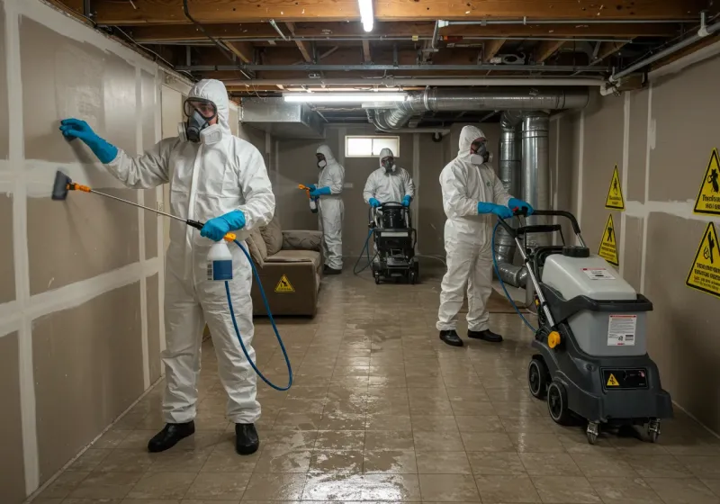 Basement Moisture Removal and Structural Drying process in Roebuck, SC